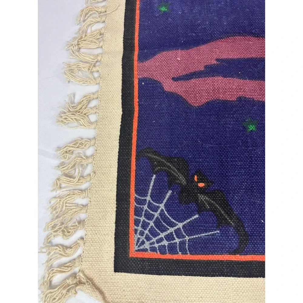 Vintage Hayim Company 1997 Halloween Wicked Witch Fringed Mat 28.5x46